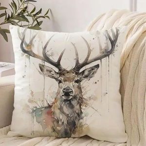 Deer Pillowcase Hidden Zipper Man Cave Gift Man 17.72” x 17.72” Decor